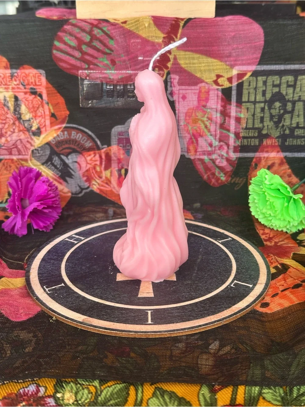 Pink Virgin Mary Candle – La Virgen María Devotional Candle
